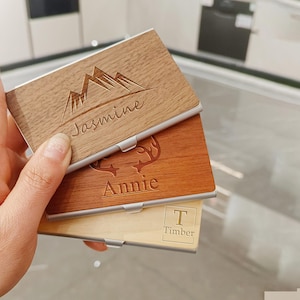Porta-cartão de visita gravado, ideias para presentes para chefes, presente personalizado para ele, presente corporativo, presente de dia dos namorados para colegas de trabalho