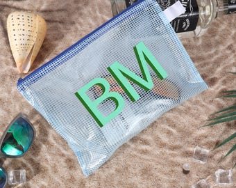 Personalized Waterproof Pool Pouch, Monogrammed Beach Bag