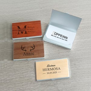 Estuche para tarjetas de presentación personalizado, ideas de regalos para jefes, regalo personalizado para él, regalo corporativo, regalo de San Valentín para compañeros de trabajo