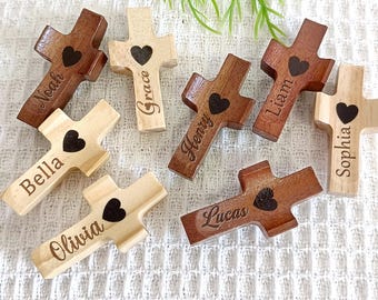 Personalized Wooden Pocket Cross: Comforting Fidget Prayer Gift,Religious Gift,Mini Cross,Thumb Cross