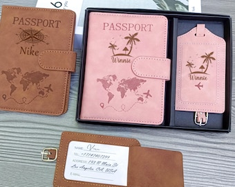 Personalized Leather RFID Passport Cover,Wedding Gift,Travel accessories