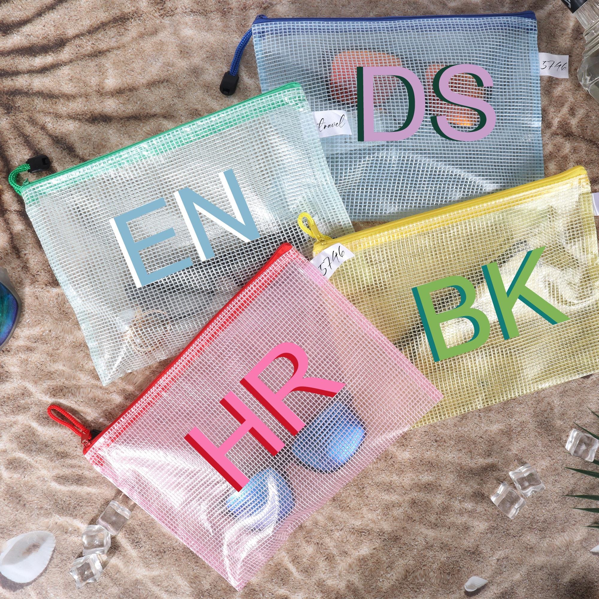 Shadow Monogram Clear Pool Bag: Custom Bridesmaid Beach Gift,Bachelor Party