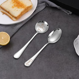 Custom Engraved Spoon, Custom Text Spoons, Personalized Stainless Steel, Unique Gift Idea, Coffee Spoon, Ice Cream Spoon, Gifting