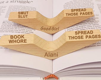 Personalized Wooden Thumb Book Page Holder: Gift for Book Lovers