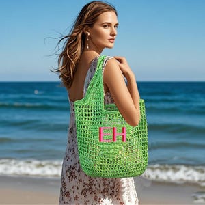 Personalized Raffia Beach Tote Bag,Custom Straw Bag,Monogram Bridesmaid Gifts Bag, Initial Woven Tote,Bachelorette Party Bag,Party Favor Bag