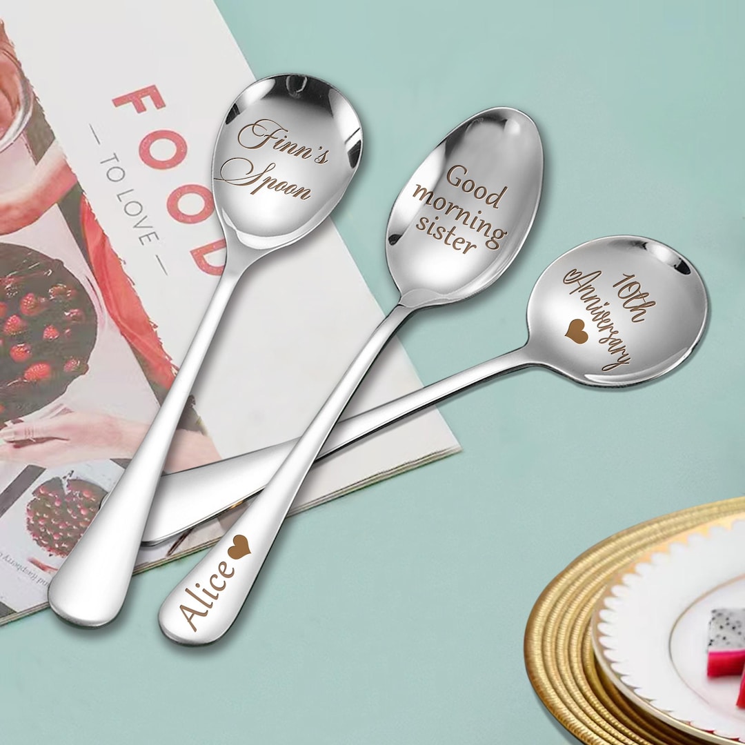 Personalized Laser Engraved Spoon: Custom Text, Logo Gift - Etsy
