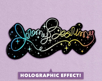 Jeremy Bearimy Holographic Vinyl Sticker The Good Place Sticker Typography Art Laptop Stickers