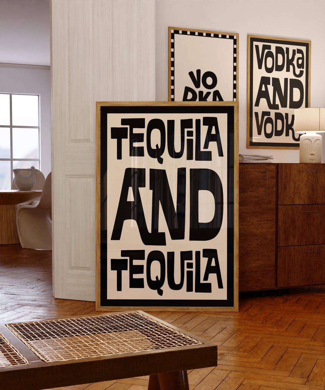 Tequila and Tequila | Black Typography | Bar Cart | Printable Wall Art ...