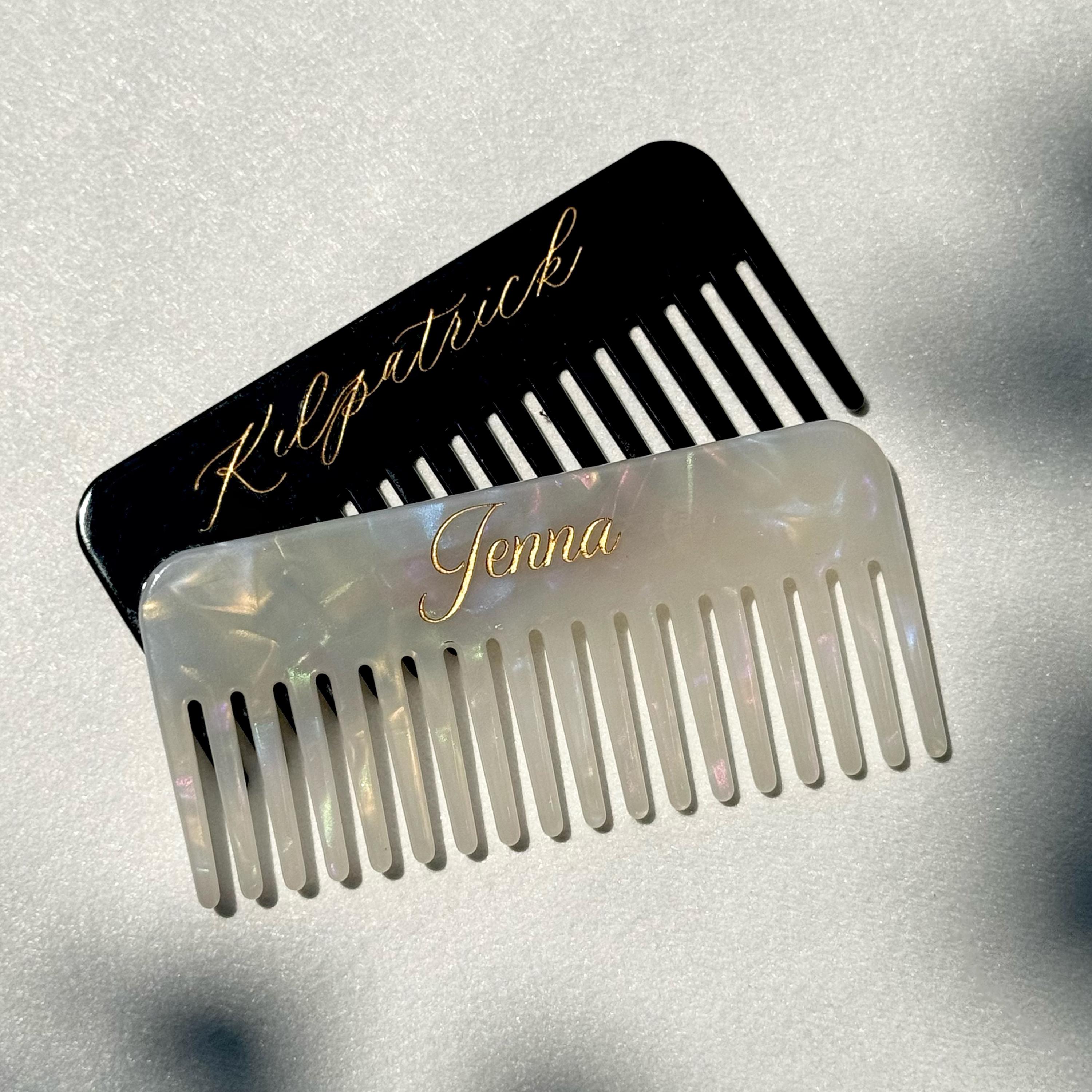 Custom Combs Personalized Name Hair Comb, Custom Engraved Text Logo Comb, Travel ...