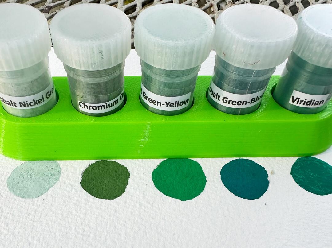 Green Variations/powder Pigments, Two Sets of Five Pigments for Making ...