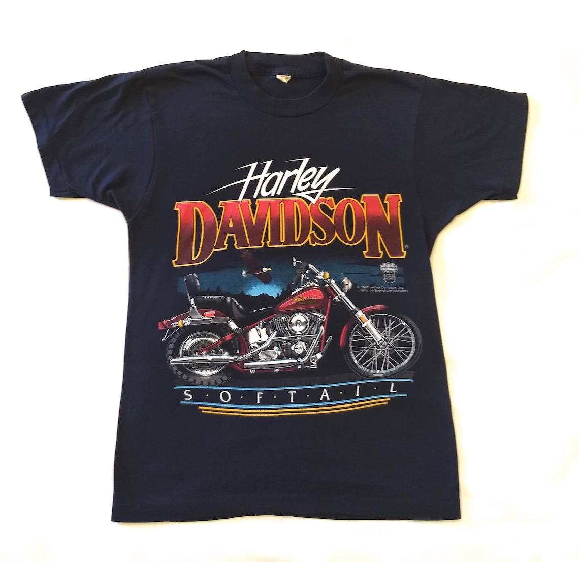 Vintage Harley Davidson Softail Tshirt Etsy Vintage Harley Davidson Softail Tshirt Etsy