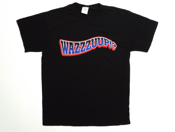 Y2K Vintage Wazzzuup!? Black Tee - Delta T Shirt … - image 1
