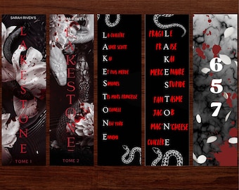 lots de 5 marques pages/bookmark dark romance lakestone