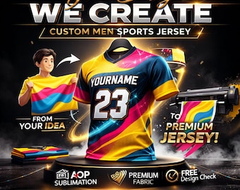 Custom Men’s Jersey Personalized Sports Shirt Design Your Own AOP Team