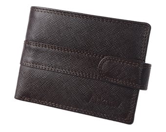 Cartera plegable de piel Saffiano: protección RFID y monedero.