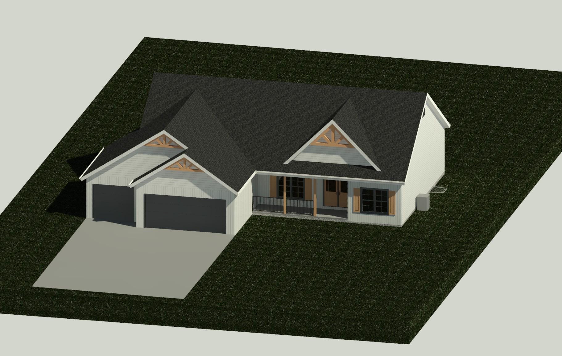 Ranch Style Home Floor Plan: 3 Bed, 2 Bath - Customizable Design - Etsy  Israel, image size:1822x1154