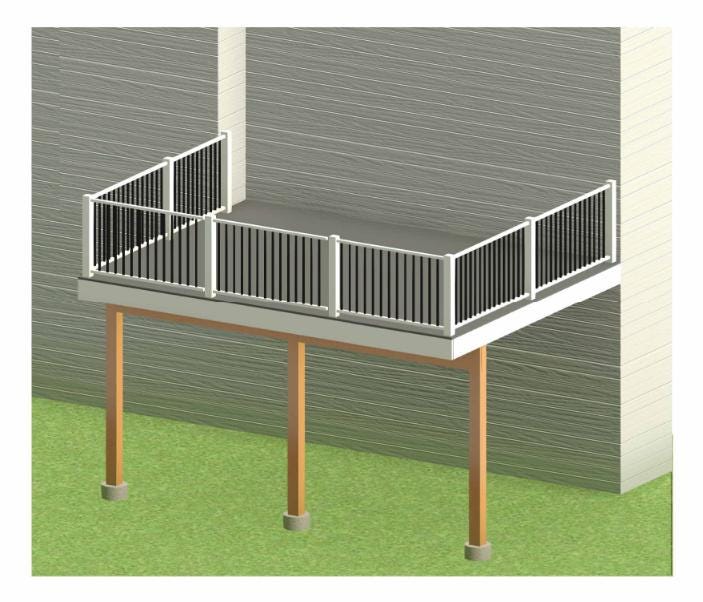 Diy Yourself Deck Plans #1216 Ltc - Pont 12'X 16' Avec Tablier En Treillis