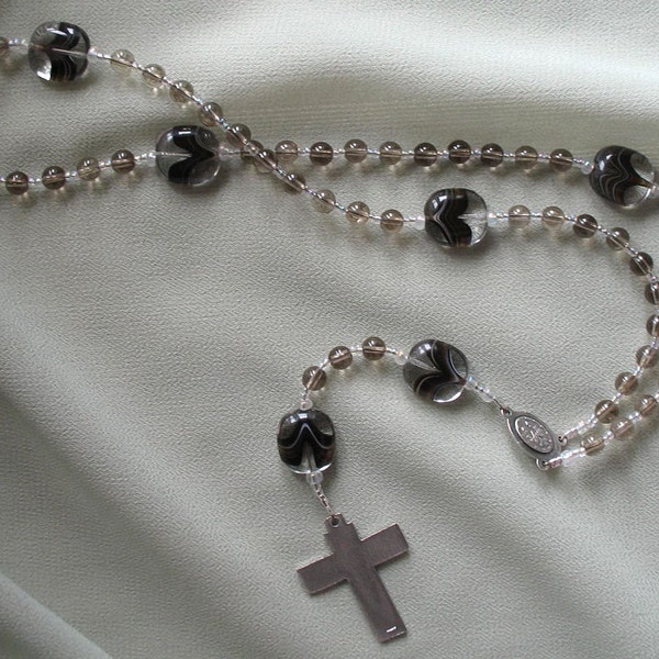 Handcrafted Rosary of Smokey Quartz