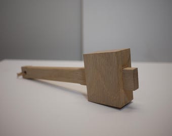 Handmade White Oak Wood Mallet: Handcrafted Woodworking Tool