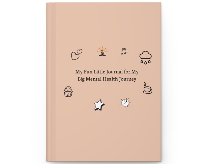 My Fun Little Journal for My Big Mental Health Journey, cutesy, Journey Diary, Therapy Gift, Self Care Planner, Writing Journal