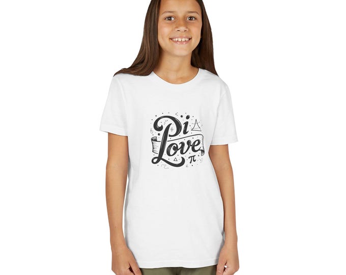 Pi Love Kid T-Shirt, Funny Math Lover Graphic Tee, STEM Teacher Gift, Pi Day Shirt, Geeky Math Apparel, Nerdy Pun Shirt, Youth Short Sleeve.