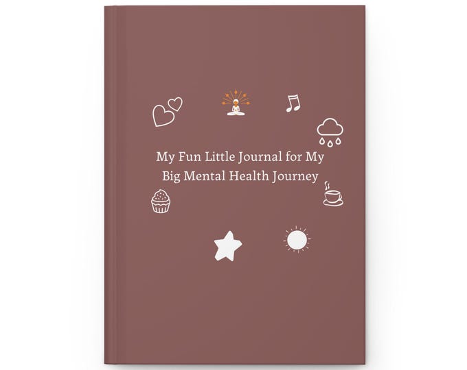 My Fun Little Journal for My Big Mental Health Journey, cutesy, Journey Diary, Therapy Gift, Self Care Planner, Writing Journal