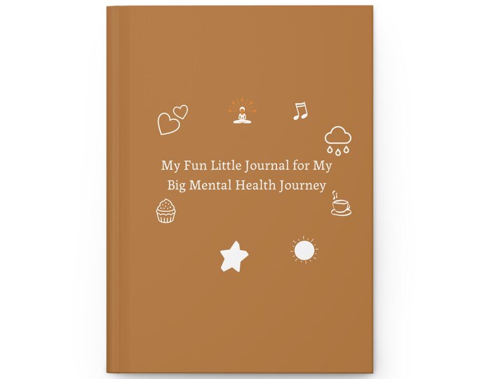 My Fun Little Journal for My Big Mental Health Journey, cutesy, Journey Diary, Therapy Gift, Self Care Planner, Writing Journal