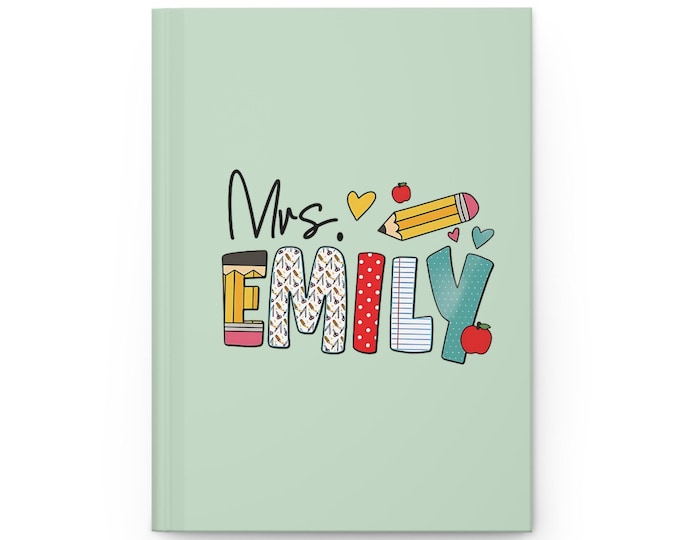 Personalized Hardcover Journal Matte with Customizable Name, Notebook Diary Planner Writing, Gift for Journaling, Bullet