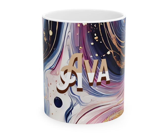 Marbled Ceramic Mug, Elegant Custom Name Coffee Cup - Unique Gift for Him Her, Personalized Tea Mug, Stylish Drinkware, Customizable Mug,