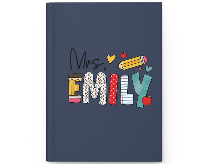 Personalized Hardcover Journal Matte with Customizable Name, Notebook Diary Planner Writing, Gift for Journaling, Bullet
