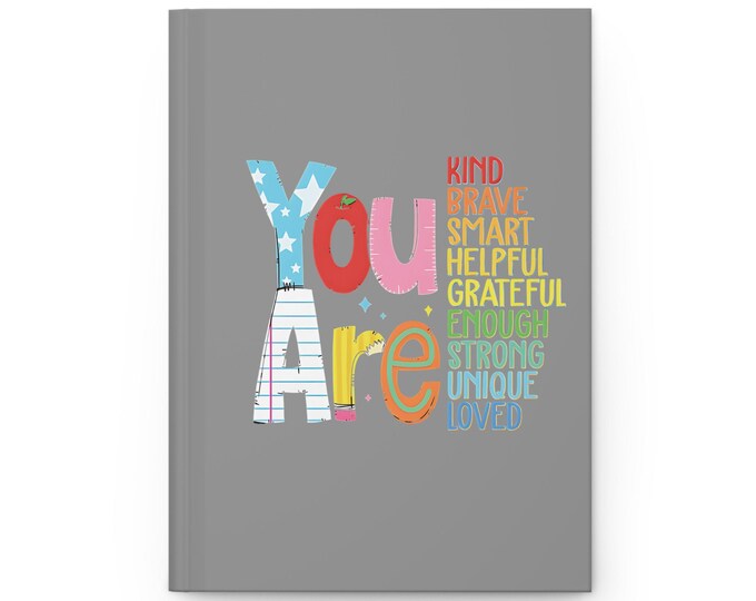 Hardcover Journal Matte Memory Book Keepsake Things ,Inspirational,Affirmations, Positive Vibes, Self Care Gift, You Are Enough