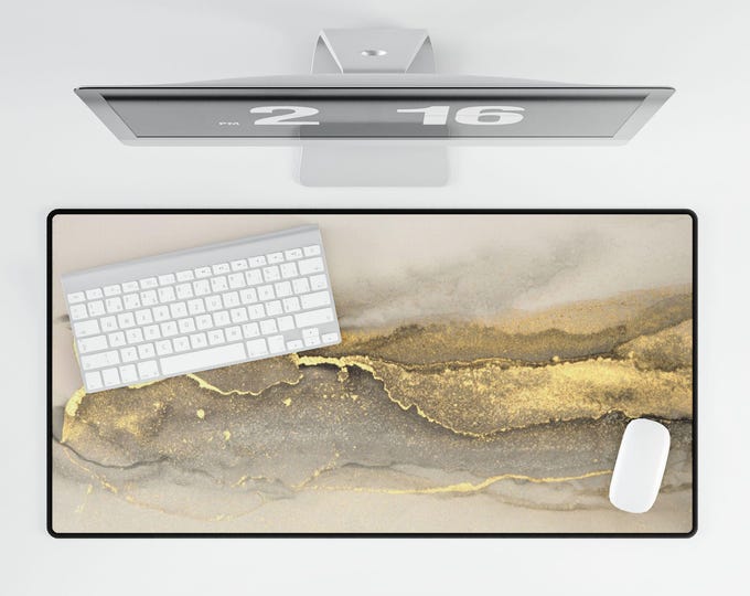 Marble Ceramic work Desk Mat, Resin Golden White, work Desk Mat, Luxury Fancy, Home Decor work Desk Mat