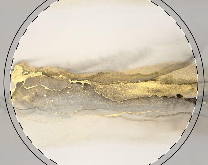 Marble Ceramic Coaster Set: Golden Resin Inlay, Home Decor