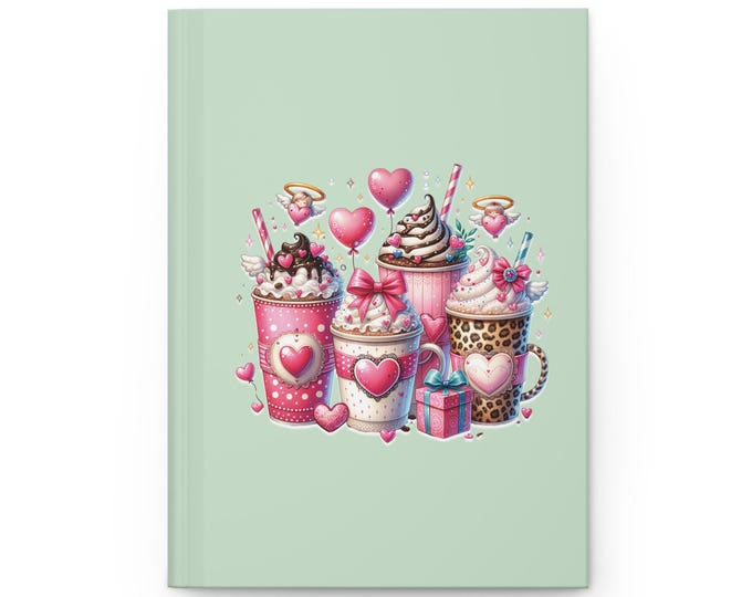 Chic Inspirational Journal, Coffee Lovers Notebook, Hardcover Matte Diary, Elegant Writer's Planner, Motivational Sketchbook