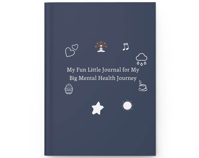 My Fun Little Journal for My Big Mental Health Journey, cutesy, Journey Diary, Therapy Gift, Self Care Planner, Writing Journal