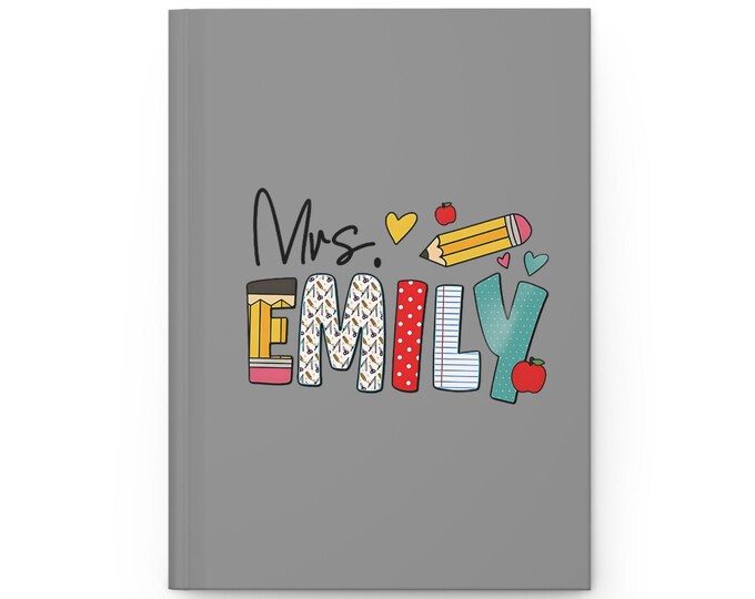 Personalized Hardcover Journal Matte with Customizable Name, Notebook Diary Planner Writing, Gift for Journaling, Bullet