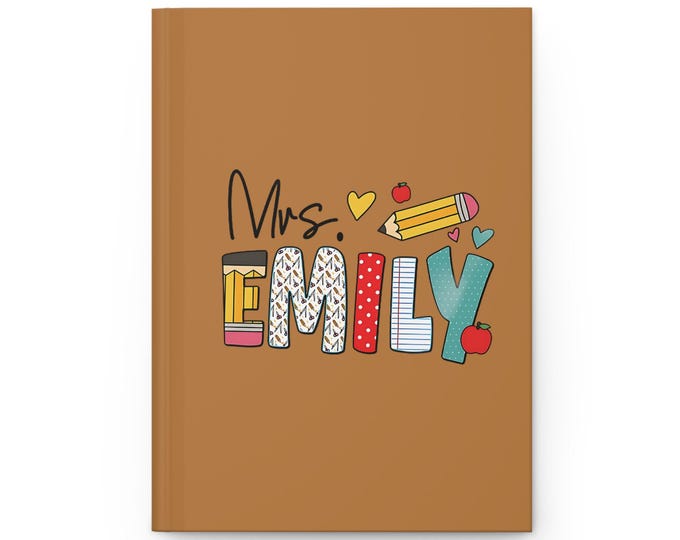 Personalized Hardcover Journal Matte with Customizable Name, Notebook Diary Planner Writing, Gift for Journaling, Bullet