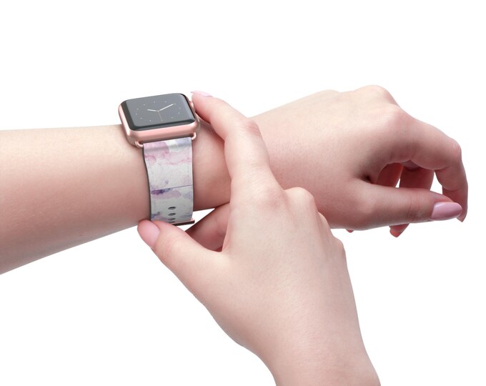 Watch Band - Ombre Pink Marble Effect Strap, Blush Pink Wristband, Trendy Watch Bracelet, Replacement Wrist Strap, Fashion Watch Band