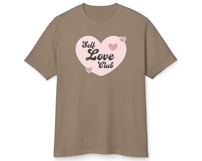 Self Love Club Unisex Tee, Cotton T-shirt, Heavyweight Shirt, Vintage Style Top, Personal Growth Gift