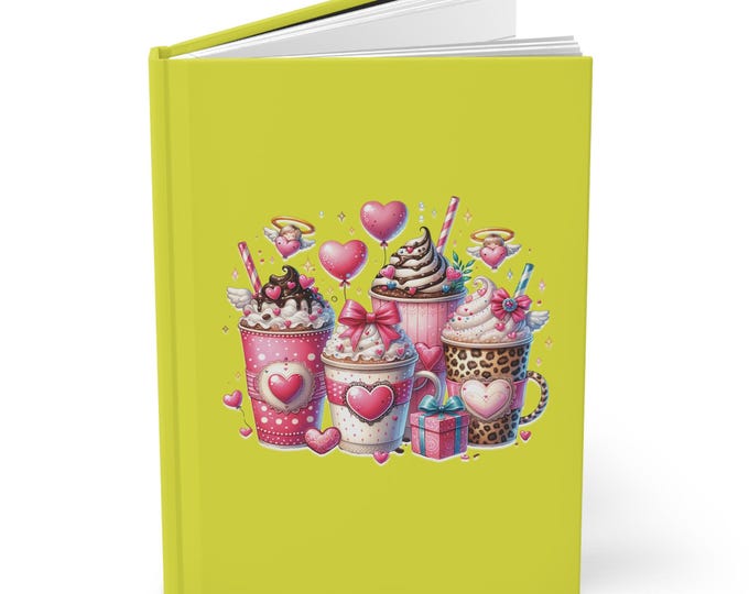 Chic Inspirational Journal, Coffee Lovers Notebook, Hardcover Matte Diary, Elegant Writer's Planner, Motivational Sketchbook