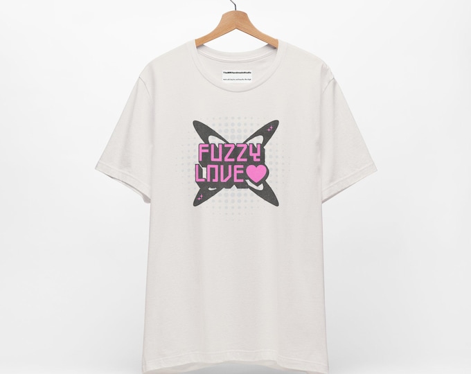 Fuzzy Love Unisex Jersey T Shirt Cute Aesthetic Tee Cozy Soft Graphic Shirt Minimalist Outfit Gift for Him Her Couples Matching Shirt