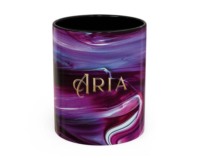 Personalized Ceramic Mug with Elegant Marbled Pattern and Custom Name - Unique Gift for Him Her Stylish Coffee Mug