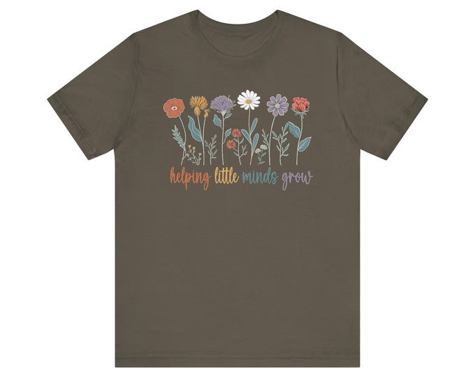 Happy Little Minds Grow Quote Unisex Jersey Short Sleeve Tee - Inspirational T-Shirt