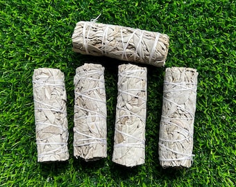 Weißer Salbei 4 ""Sticks"" - Sage Bundles mit frischen, hochwertigen Salbei-Bundles zur Reinigung und Segnung."