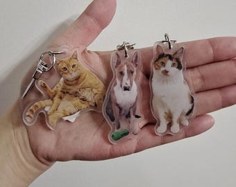 Personalized Pet Photo Keychain | Custom Cat  Dog Keychains | Pet Loss & Memorial Gifts | Dog Mom Keepsake | Small Thoughtful Gift