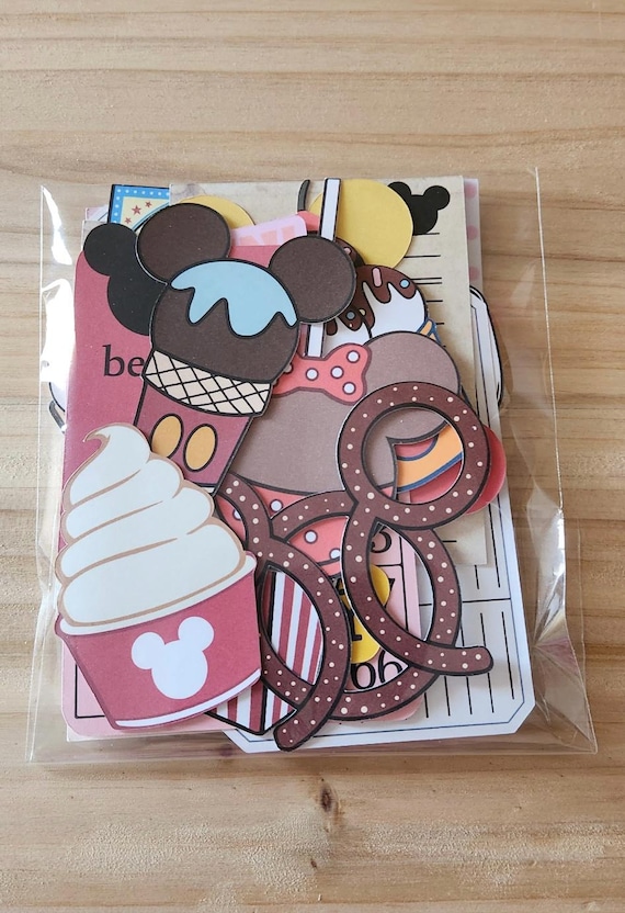 Junk Journal Ephemera, Die Cuts, Journal Cards, Journal Supplies, Mickey And Minnie, Disney Snacks, Disneyland Snacks Ephemera, Scrapbook