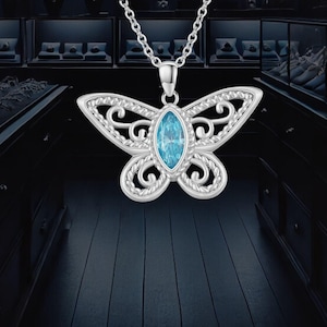 Butterfly Necklace For Women 925 Sterling Silver Necklace Moonstone Jewelry