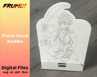 Soporte para teléfono Aladdin SVG – Lámpara mágica – Archivo cortado con láser de 3 capas