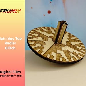 Optical Illusion Radial Glitch - Spinning Top SVG - CNC Laser Cut 3-Layer Toy Design