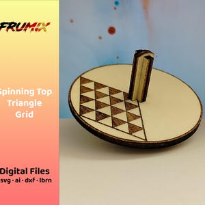 Optical Illusion Triangle Grid Spinning Top SVG – 3D Optical Toy – 3 Layer Geometric Laser Cut File for Plywood – CNC & Lightburn Ready
